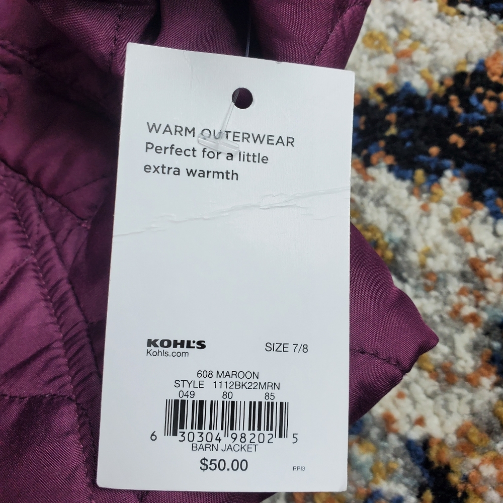 SO Girls Burgundy Barn Jacket - Picture 5 of 7